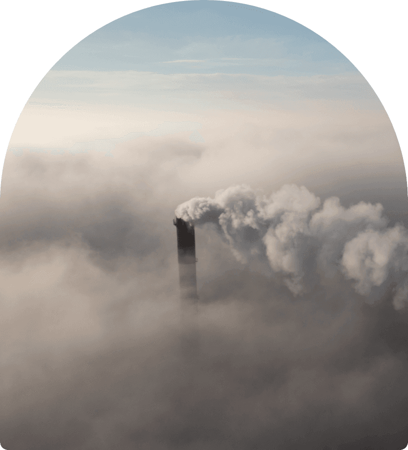 factory chimney covered with smog